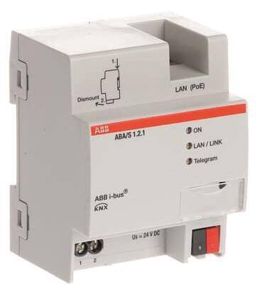 Ein elektrisches Gerät mit der Bezeichnung „ABB i-bus KNX