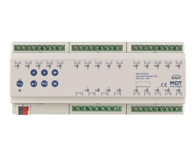 MDT AKU-2416.03 Universalaktor 24fach 12TE REG 16A 230VAC 100 F 15EVG Install.Baumaterial KNX