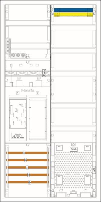f-tronic Komplettschrank eHZ EHZ721APZ 1ZP, 2 Felder, APZ, 1100x550 7195098 Install.Baumaterial