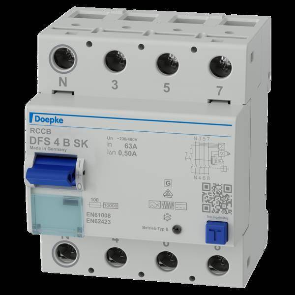 DOEP Fi-Schutzsch. DFS4-063-4/0,50-BSK Allstromsensitiv Typ B SK 230/400V Install.Baumaterial