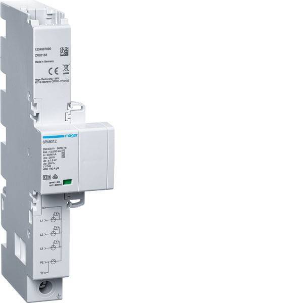 Hager Kombiableiter T1+T2+T3 4P SPA801Z Iimp 12,5kA TT/TNS Install.Baumaterial ZÃ¤hlerschr./Verteilg