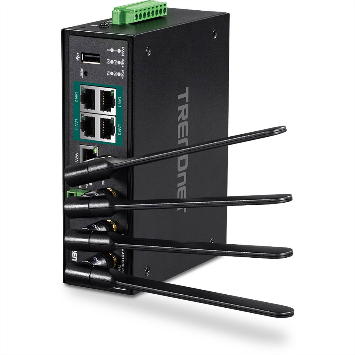 TRENDnet TI-WP100 Industrial PoE+ Router, Wireless AC1200 Gigabit Networking Router