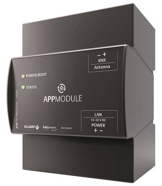 Ein schwarzes Gerät mit der Bezeichnung „Appmodule