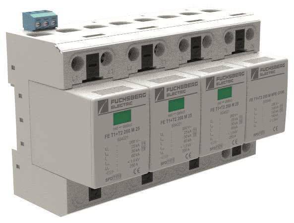 FUCHS Kombiableiter Typ 1+2 100 kA, 3+1-Schaltung,260 TT Fernmeldung Install.Baumaterial