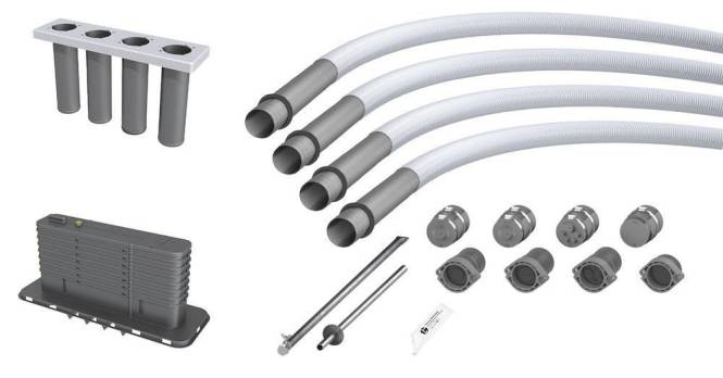 Hauff Mehrsparten-Bauherrenpaket ** für Gebäude ohne Keller 3030476027 Install.Baumaterial Rohre