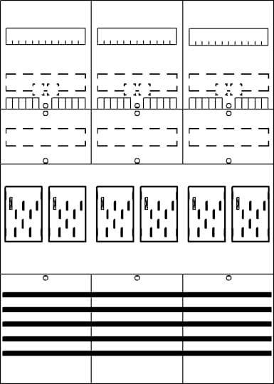 Striebel Komplettfeld 6 ZÃ¤hler BF37B6 eHZ bestÃ¼ckt und vorverdr. 1050mm BH3 Install.Baumaterial