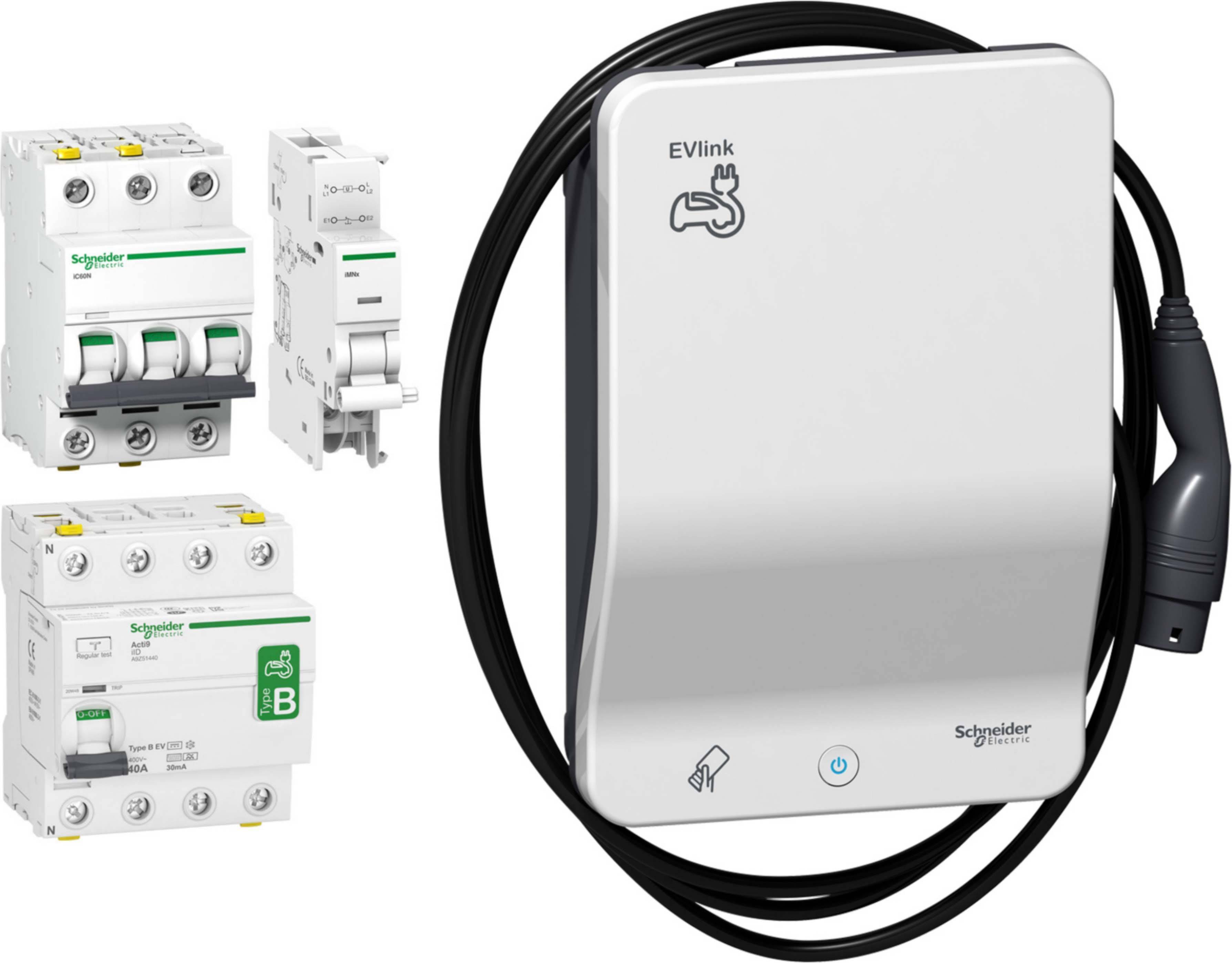 Schneider KITEVB1A22CA Evlink Bundle G4-22kW-Kabel-Schutz Install.Baumaterial ZÃ¤hlerschr./Verteilg