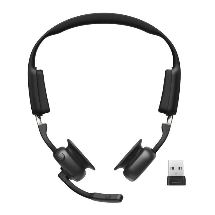 SHOKZ OpenMeet UC Open-Ear-Design Dual Bluetooth Headset | zertifiziert für UC Platformen | mit USB-A Bluetooth Adapter