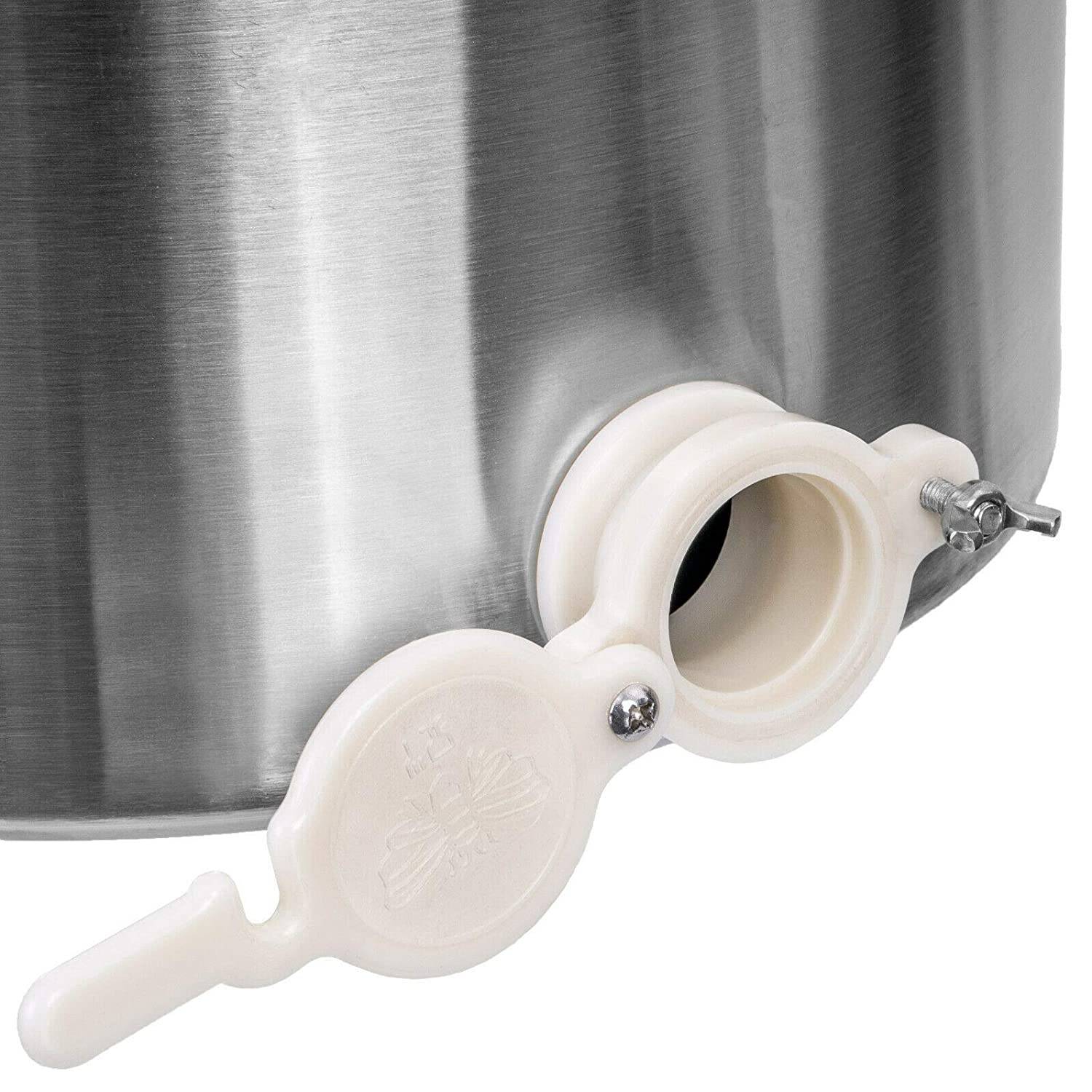 Edelstahl Honig Abfülleimer mit Quetschhahn Abfüllbehälter Hobbock Fass Topf 50kg / Kunststoff