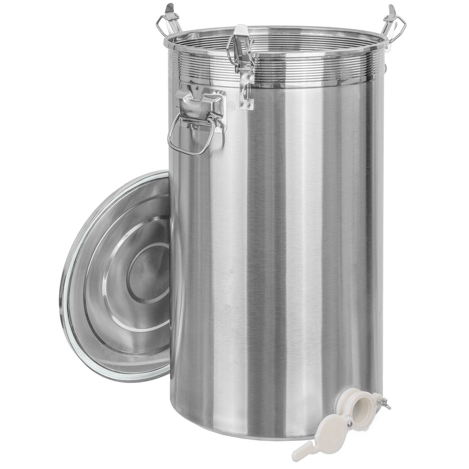 Edelstahl Honig Abfülleimer mit Quetschhahn Abfüllbehälter Hobbock Fass Topf 70kg / Kunststoff