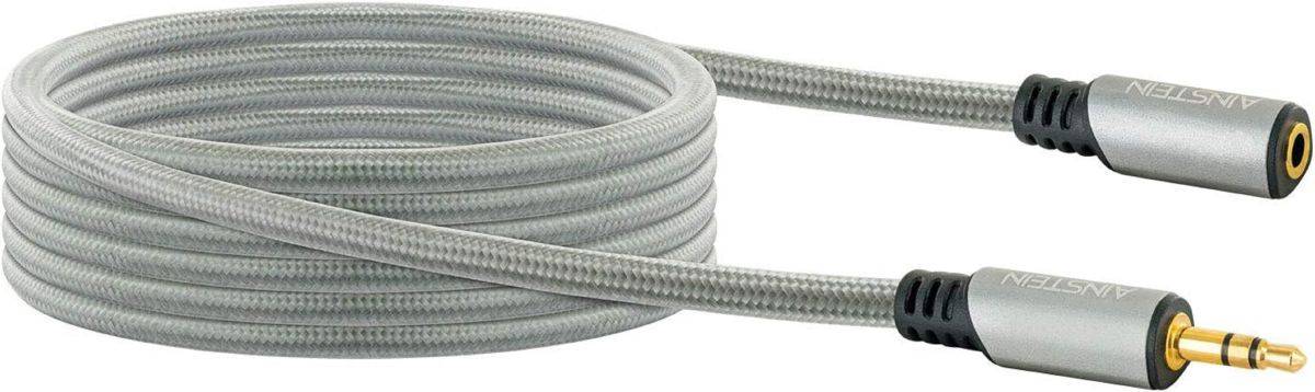AINSTEIN Aux Verlängerungskabel 3m – 3,5 mm Klinkenstecker auf Klinkenbuchse Audiokabel