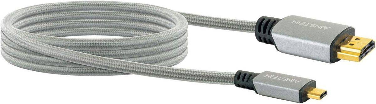 AINSTEIN HDMI auf Micro HDMI Konverter 2m – Perfekt für 4K & Full-HD Wiedergabe