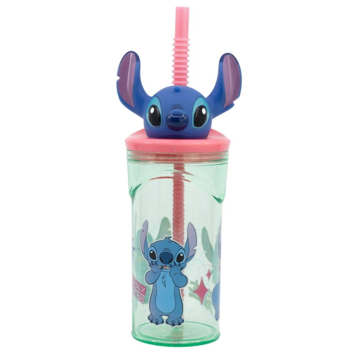 Disney Stitch Trinkbecher – Mit Strohhalm & 3D-Figur, BPA-frei für Kinder