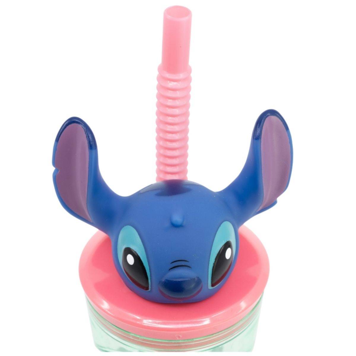 Disney Stitch Trinkbecher – Mit Strohhalm & 3D-Figur, BPA-frei für Kinder