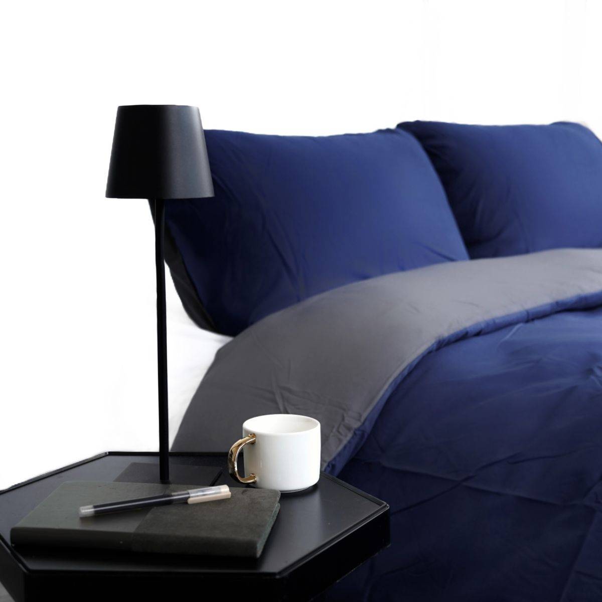 Microfaser Wende-Bettwäsche mit Reißverschluss, für Einzel- und Doppelbett 200 x 200 cm + 2x 80 x 80 cm