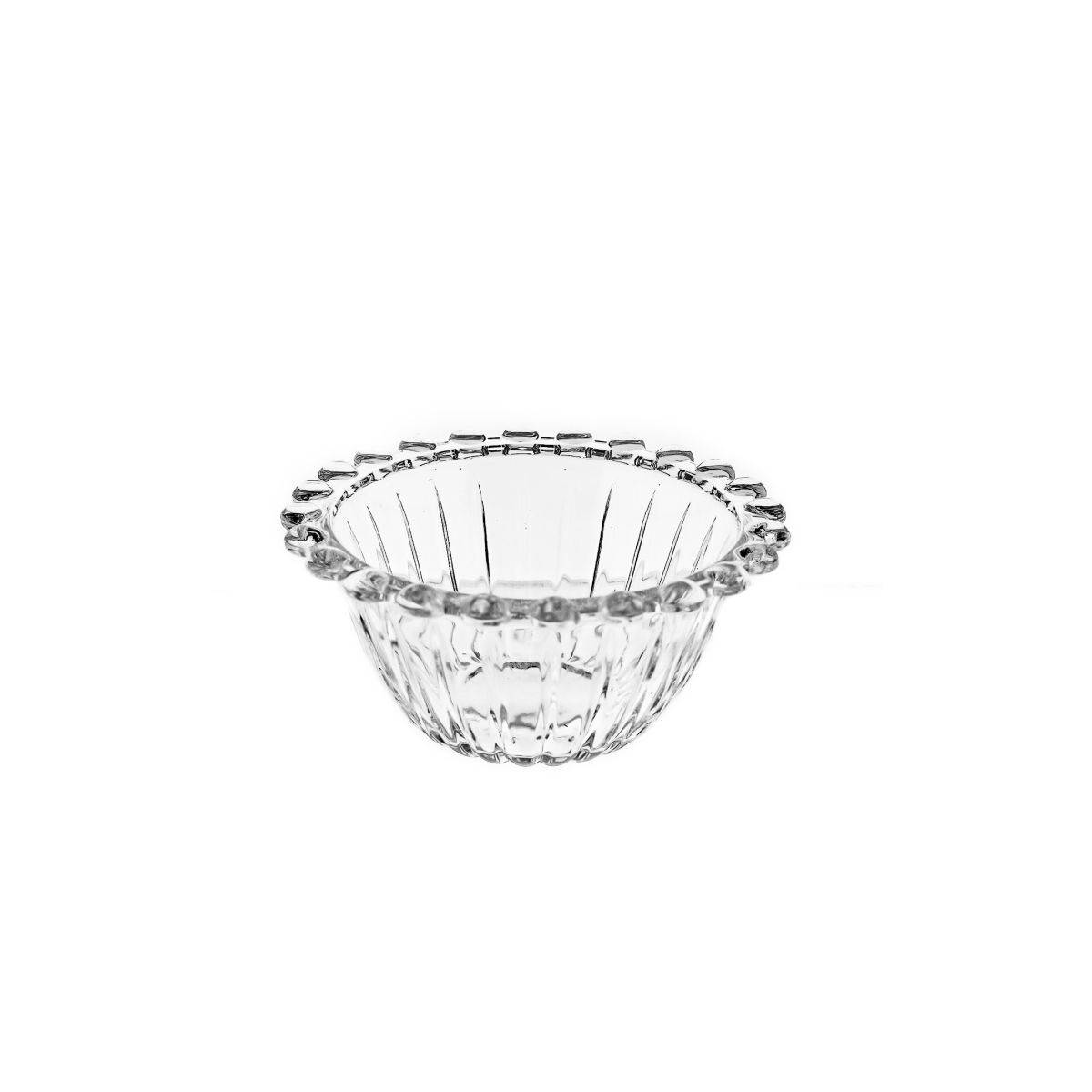 Dessertgläser mit Unterteller, 12-teiliges Glasschalenset - Perlen Design Motiv 2