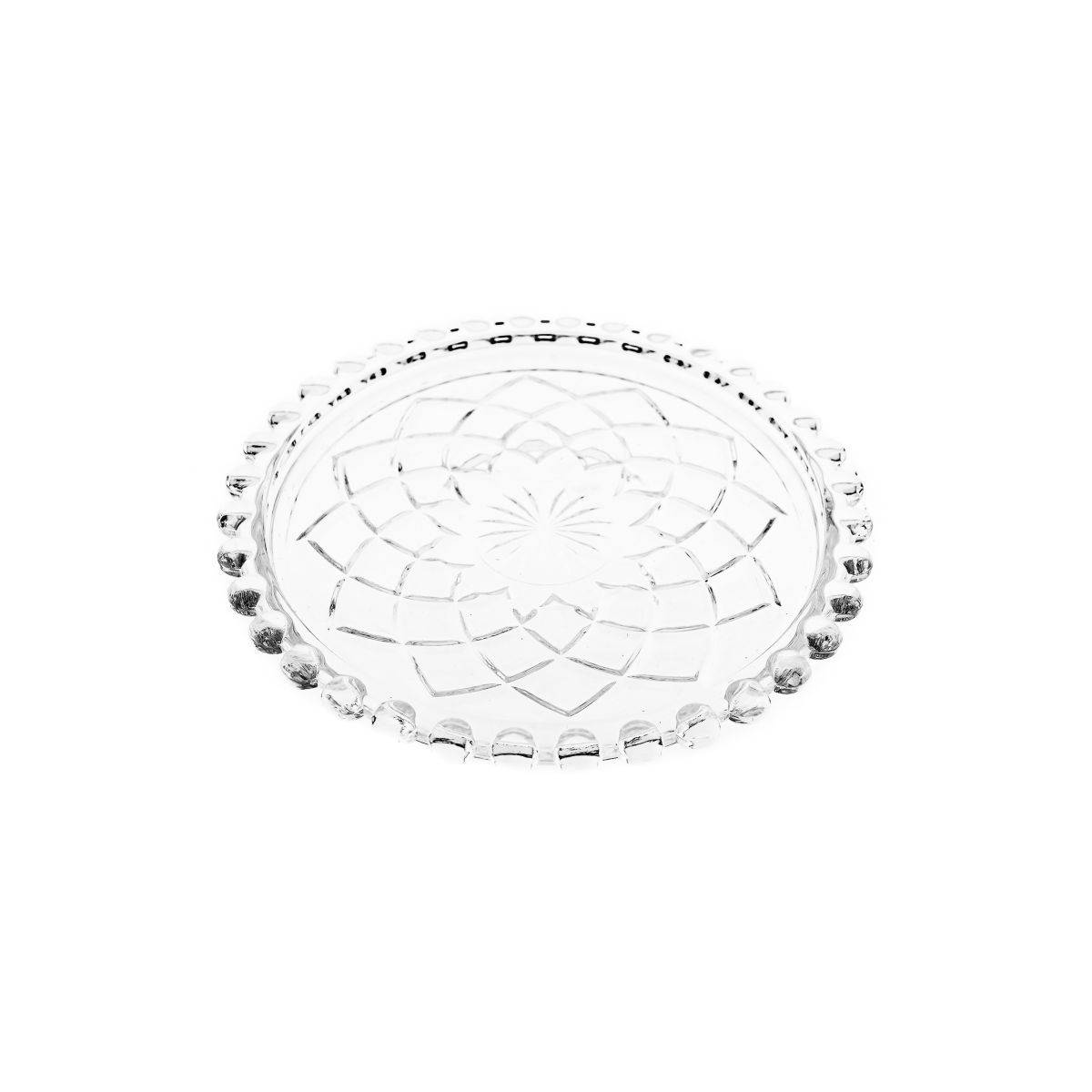 Dessertgläser mit Unterteller, 12-teiliges Glasschalenset - Perlen Design Motiv 3