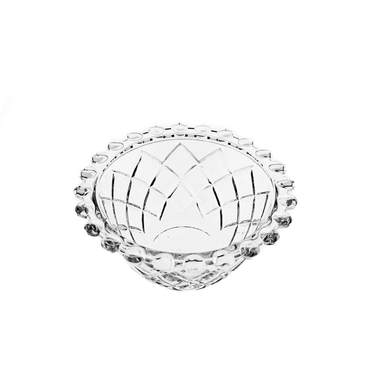 Dessertgläser mit Unterteller, 12-teiliges Glasschalenset - Perlen Design Motiv 3