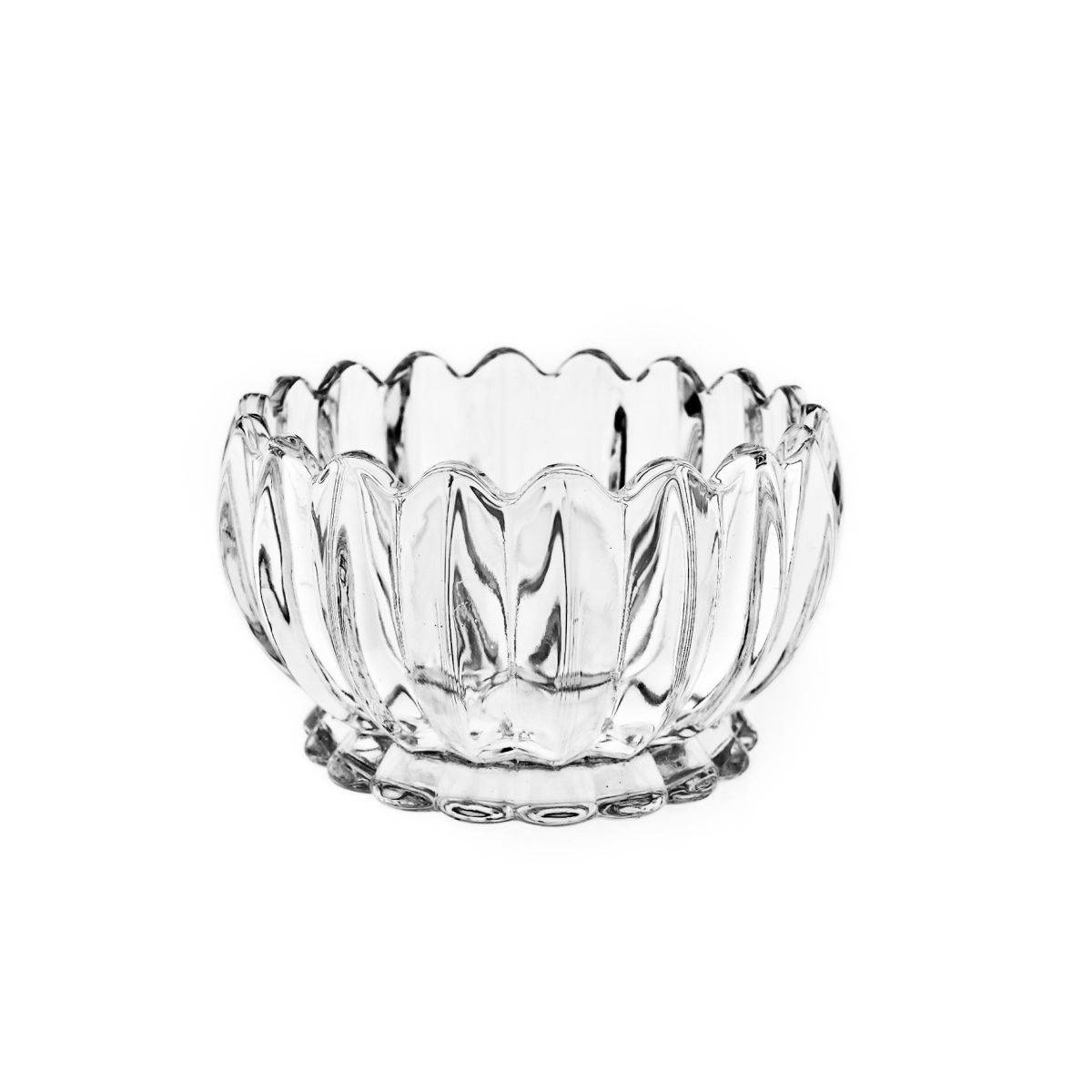 Dessertgläser mit Unterteller, 12-teiliges Glasschalenset - Lotus Design Transparent