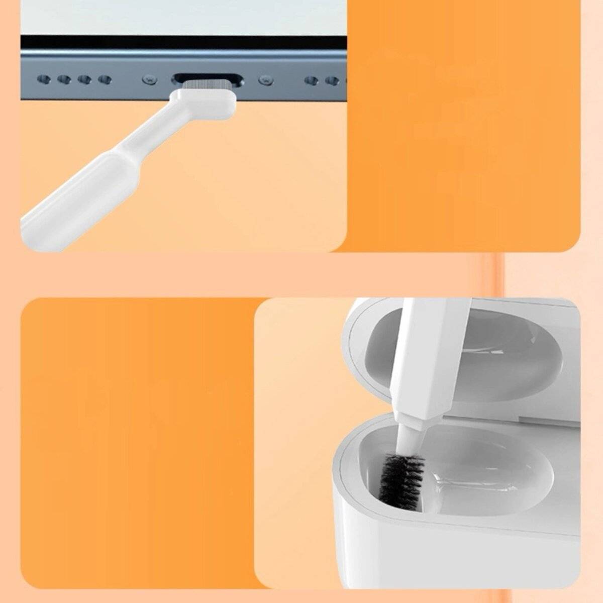 Multifunktionales 20-in-1-Reinigungsset für Kopfhörer, Tastatur und Display Weiß