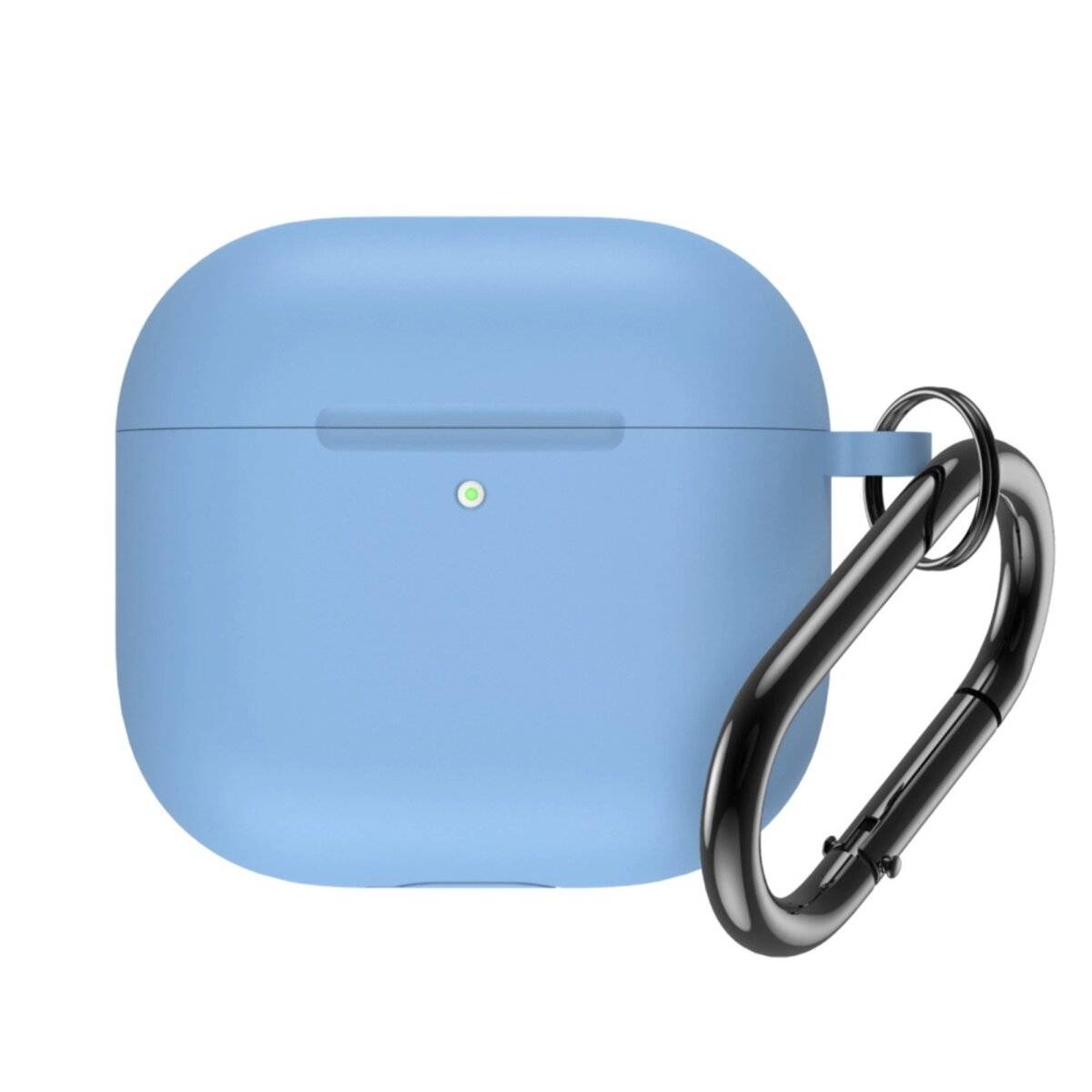 Silikonhülle kompatibel mit Airpods 4 mit Karabinerhaken Blau