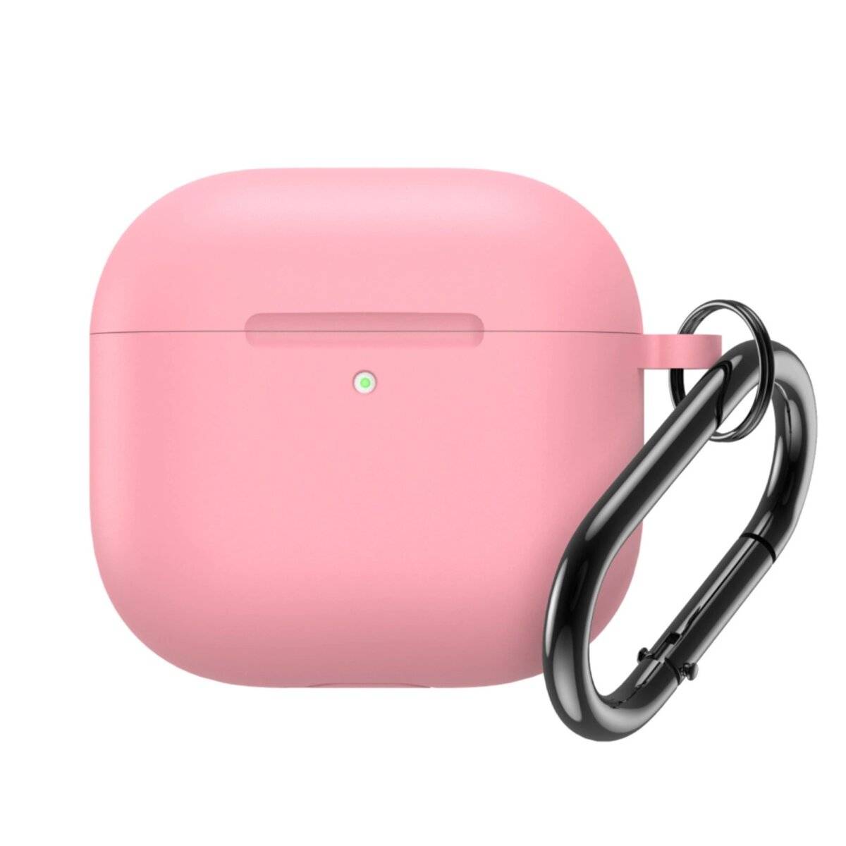Silikonhülle kompatibel mit Airpods 4 mit Karabinerhaken Pink
