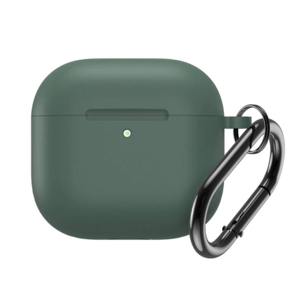 Silikonhülle kompatibel mit Airpods 4 mit Karabinerhaken Petrol