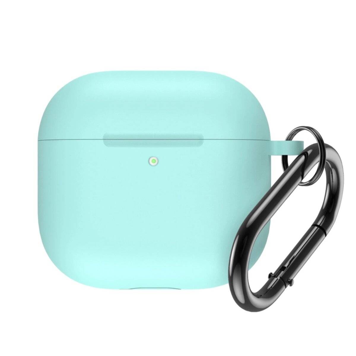 Silikonhülle kompatibel mit Airpods 4 mit Karabinerhaken Mintgrün