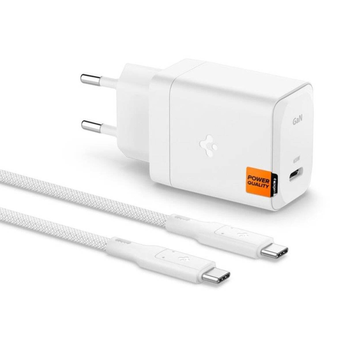 USB-C Netzladegerät PD 3.0 PPS 65W + USB-C Kabel - Schnellladegerät Weiß
