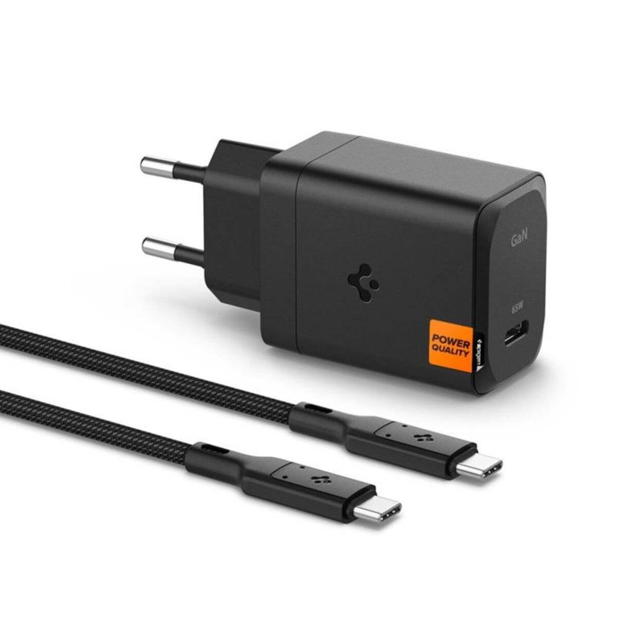 USB-C Netzladegerät PD 3.0 PPS 65W + USB-C Kabel - Schnellladegerät Schwarz