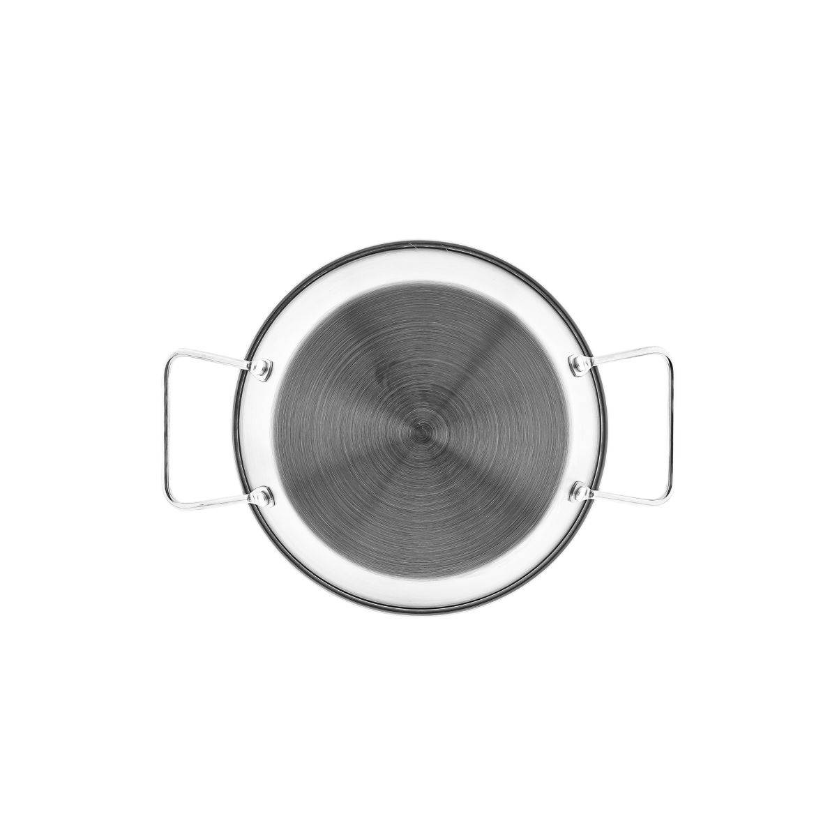 Bratpfanne mit Doppelgriff Paellapfanne Metalltablett Edelstahl Antihaft 22 cm