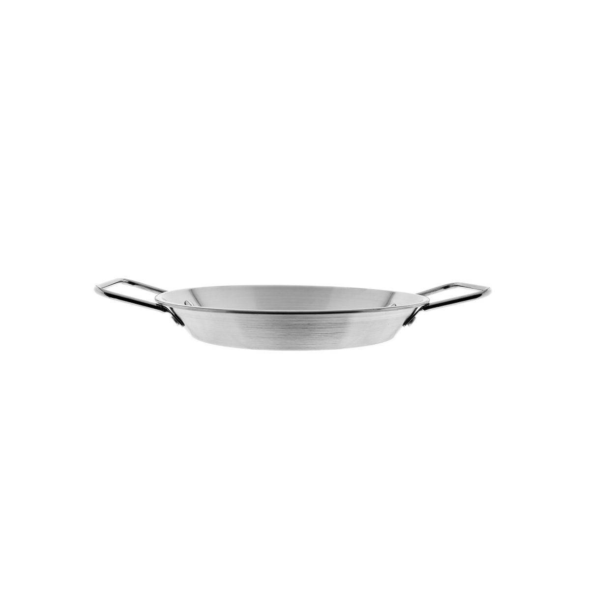 Bratpfanne mit Doppelgriff Paellapfanne Metalltablett Edelstahl Antihaft 20 cm