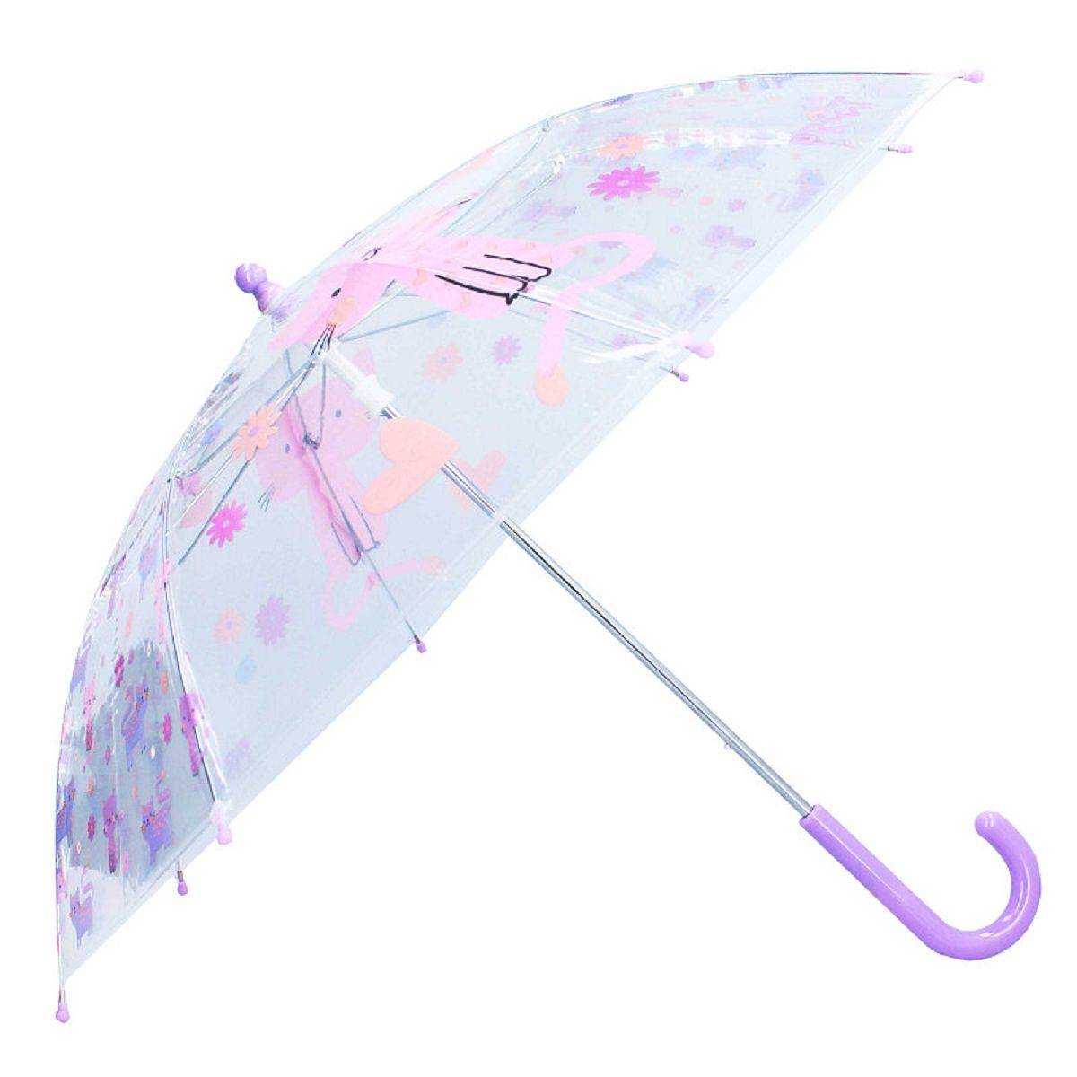 Prêt Kinder-Regenschirm ? 71 cm Katze-Design, transparent & handlich