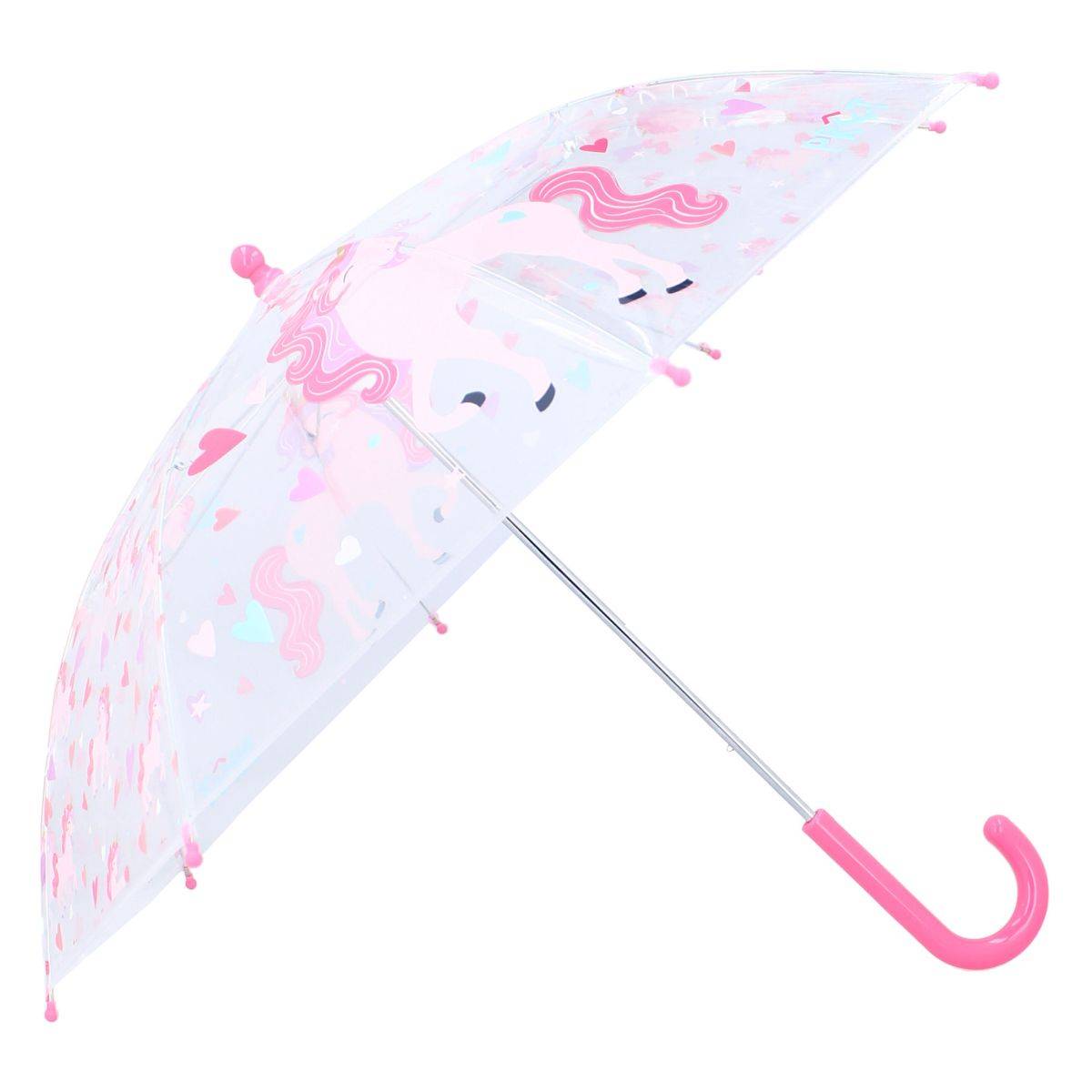 Prêt Kinder-Regenschirm ? 71 cm Einhorn-Design, transparent & handlich