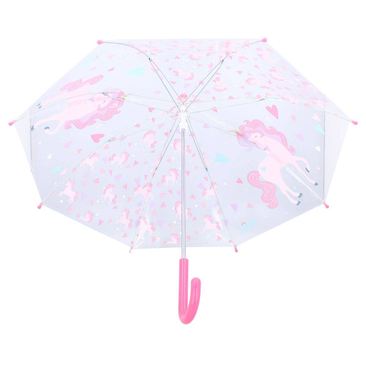 Prêt Kinder-Regenschirm ? 71 cm Einhorn-Design, transparent & handlich