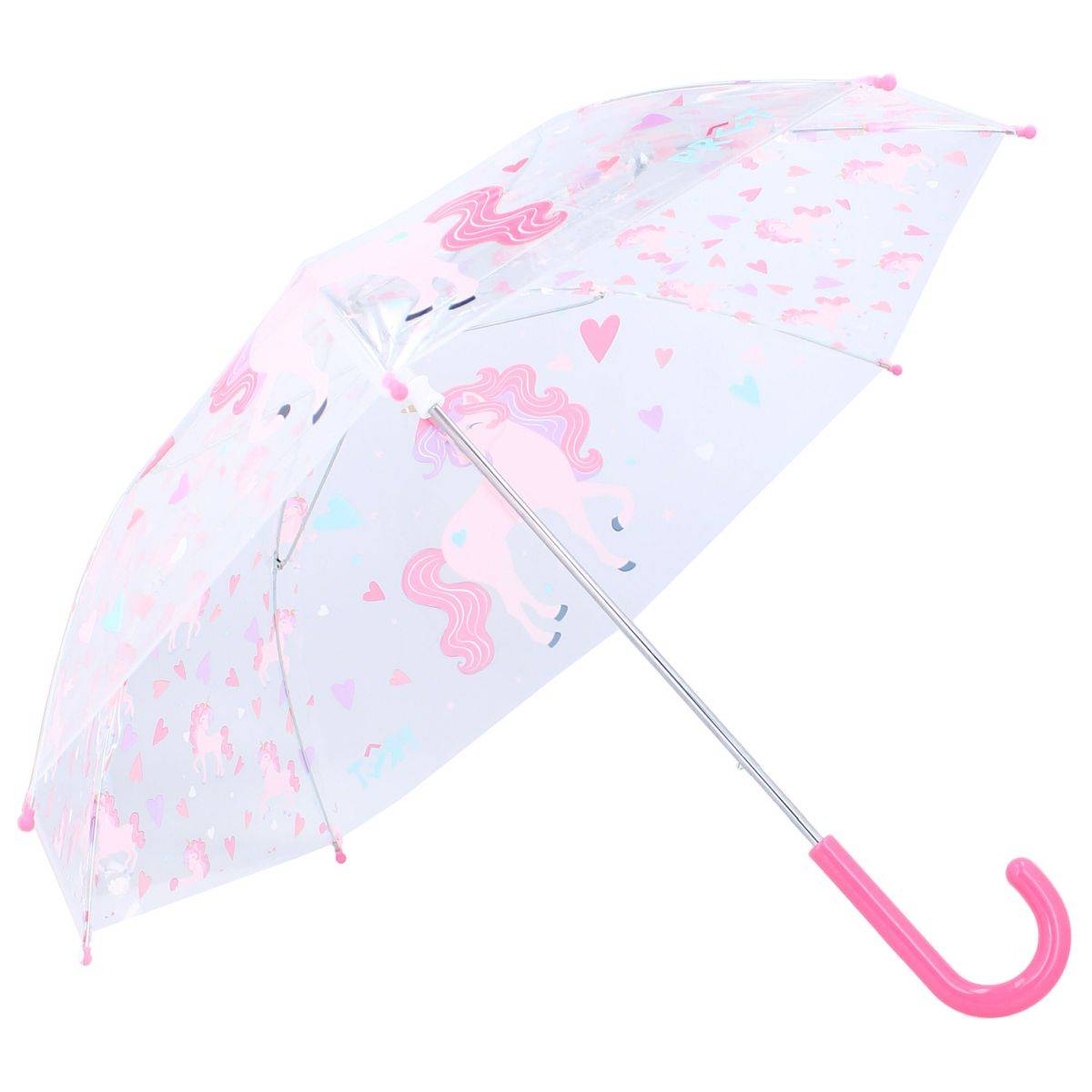 Prêt Kinder-Regenschirm ? 71 cm Einhorn-Design, transparent & handlich