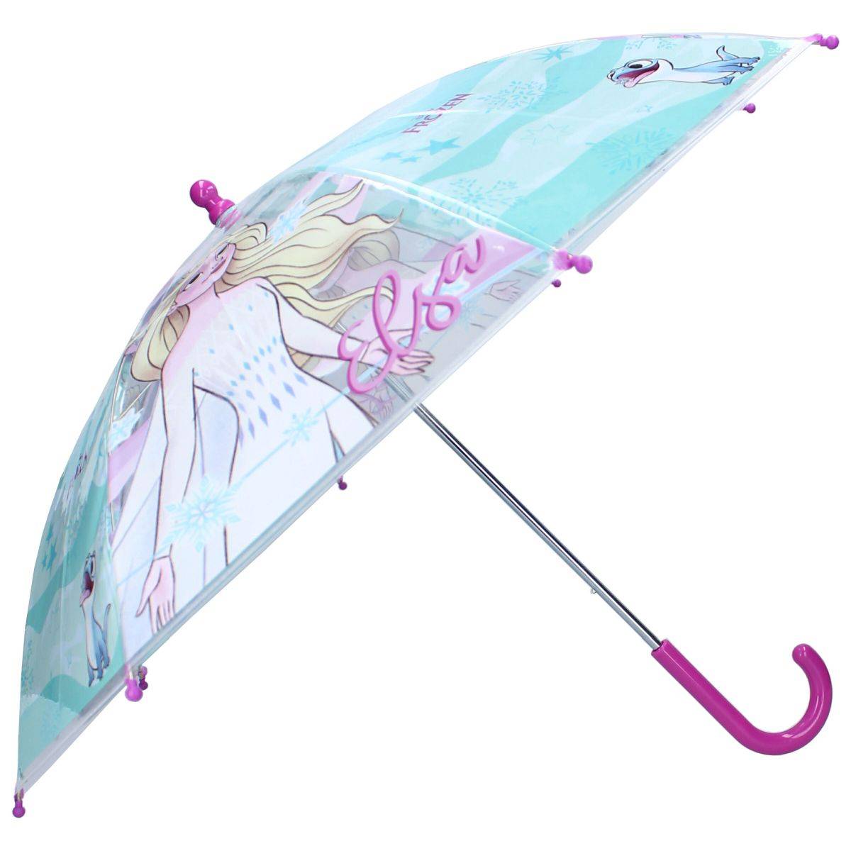 Disney Frozen II Schirm Ø 71 cm – Bunter Regenschirm für Kinder mit Elsa und Anna