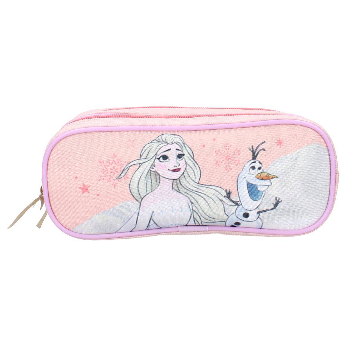 Disney Frozen II Stiftemäppchen – Rosa Schlampermäppchen mit zwei Fächern