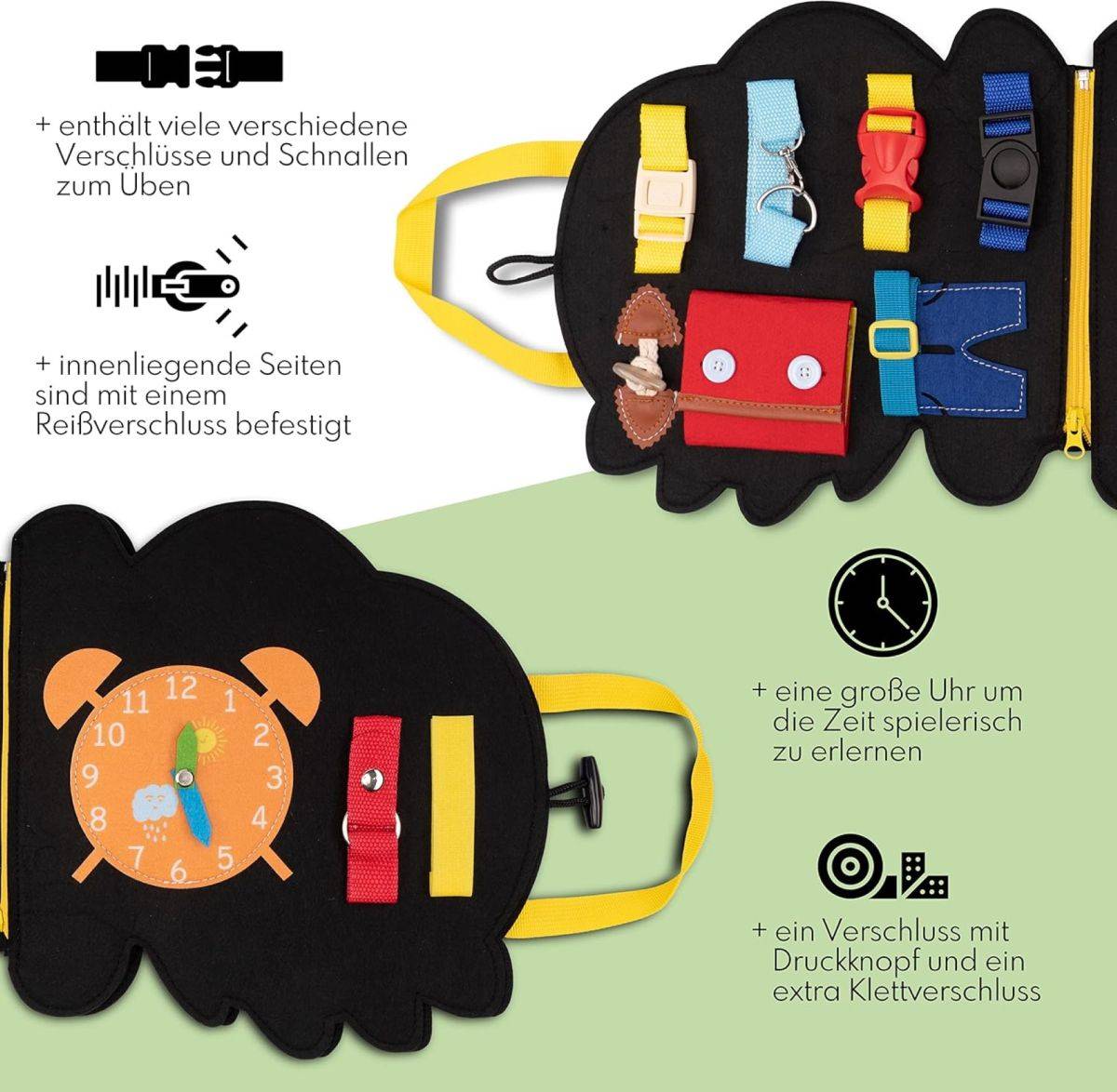 Busy Board – Montessori Lernspielzeug für frühe Entwicklung & motorische Fähigkeiten