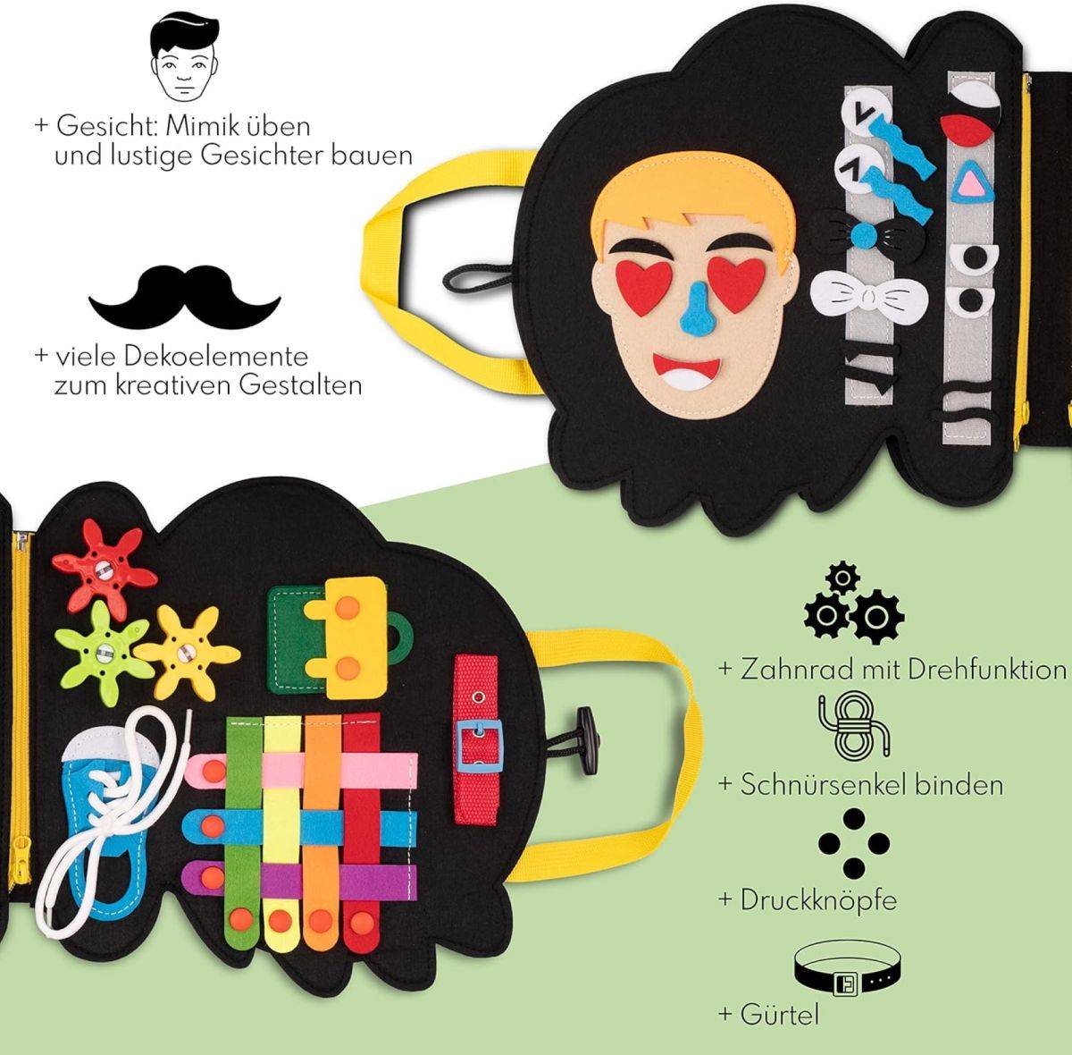 Busy Board – Montessori Lernspielzeug für frühe Entwicklung & motorische Fähigkeiten