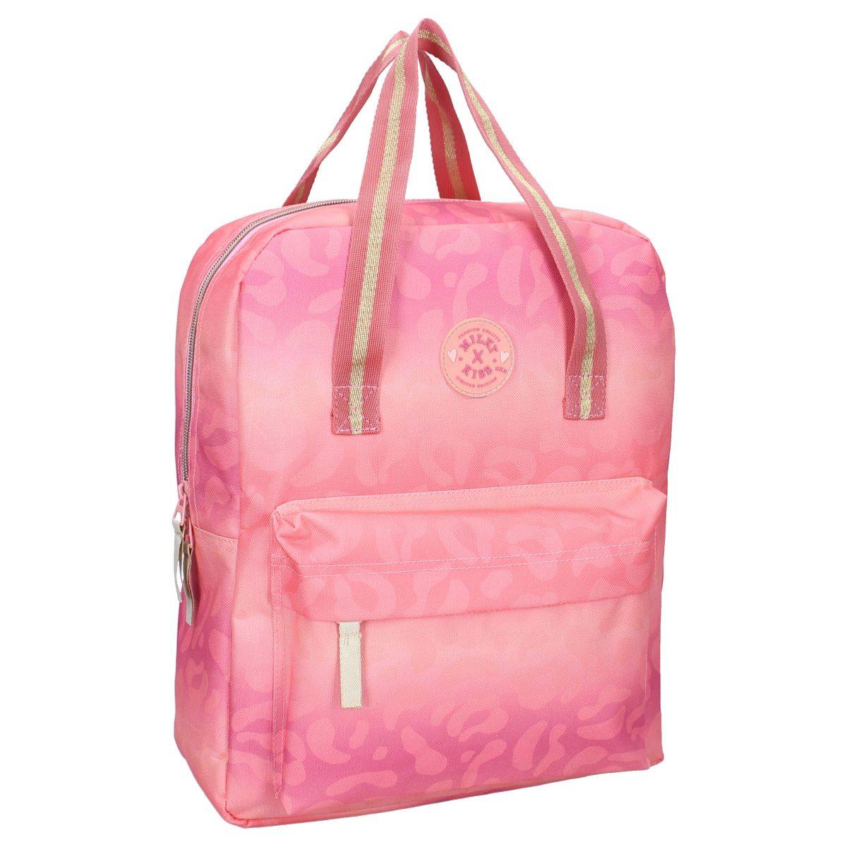 Milky Kiss Love and Laughter Rucksack – Trendige Tasche in Rosa Schultasche