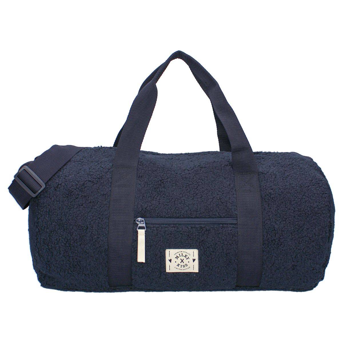 Milky Kiss Fanciful Sporttasche Luxus-Teddy-Stoff, Reißverschluss & pinkfarbener Ball