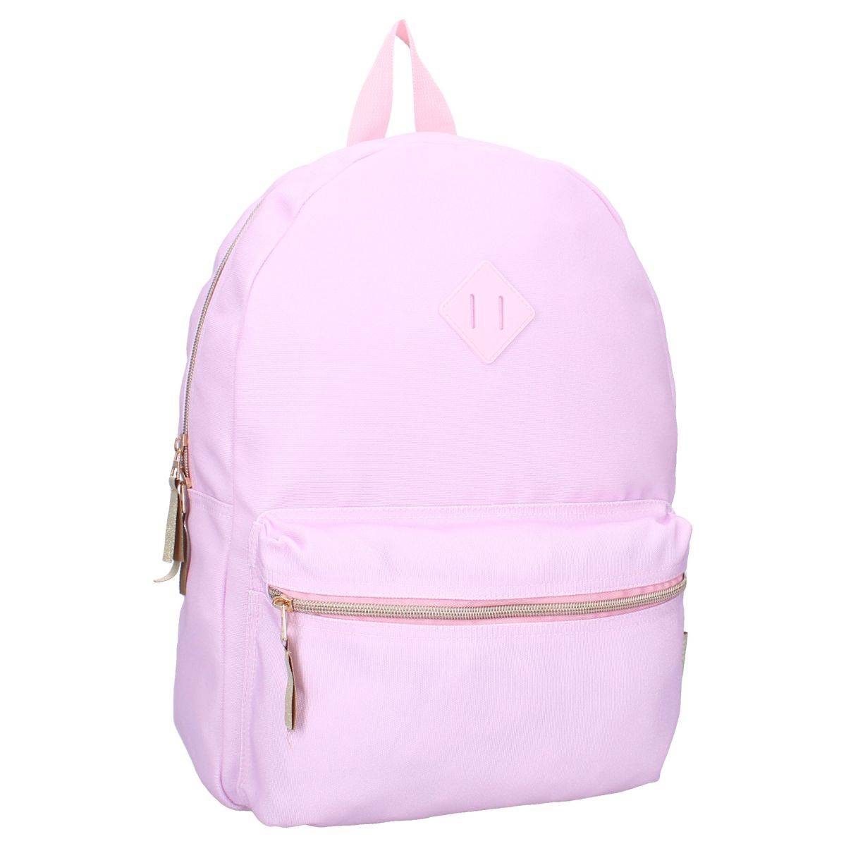 Milky Kiss Rucksack Next Level Vibes – Pinkfarbener Schulrucksack mit Reißverschlussfächern