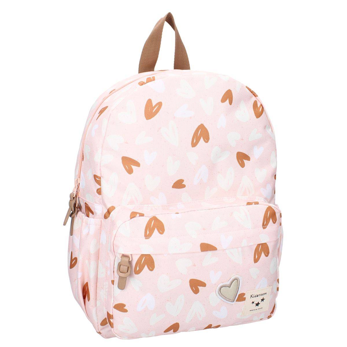 Kidzroom Rucksack – Niedlicher Kinder Rucksack mit Herz-Print für Schule und Freizeit