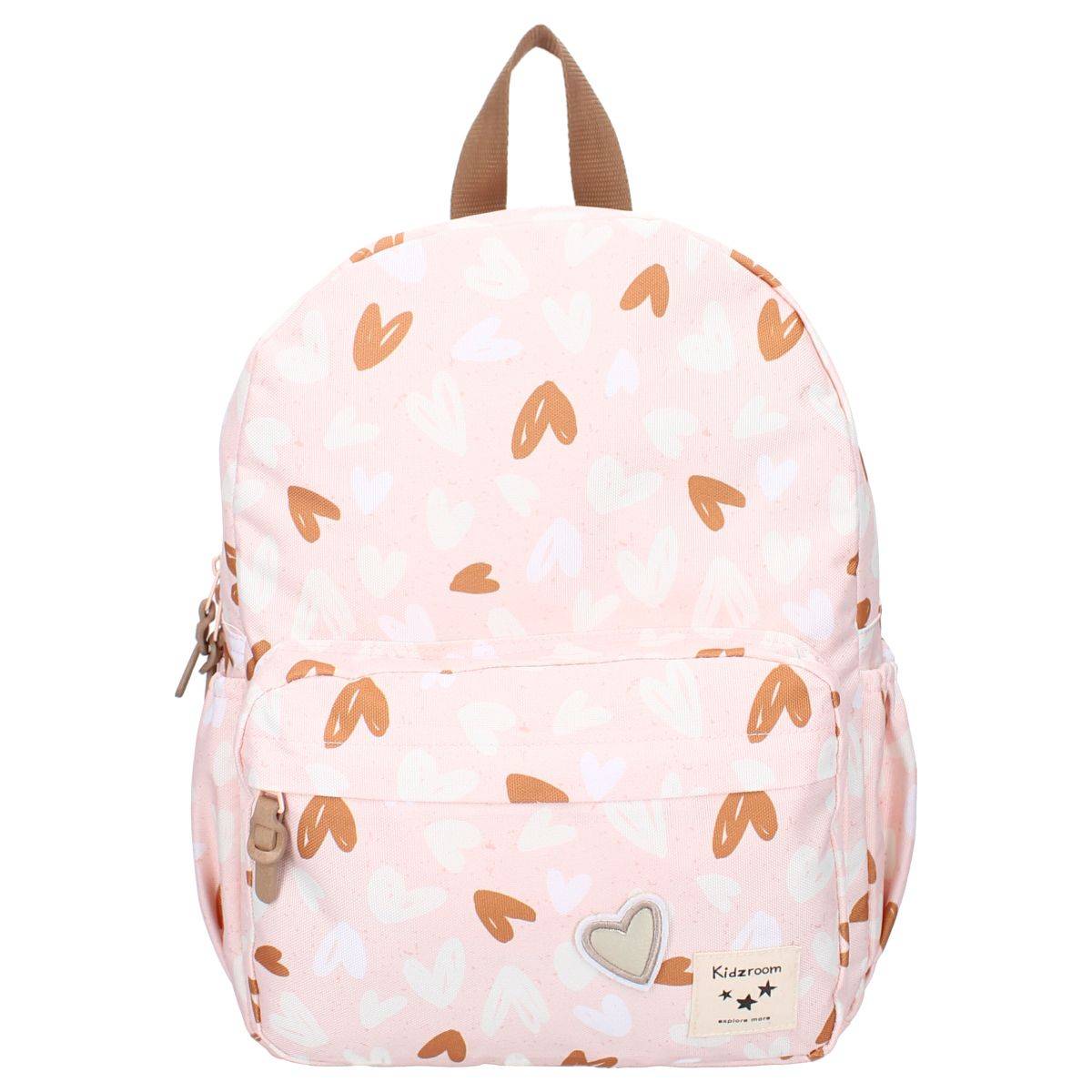 Kidzroom Rucksack – Niedlicher Kinder Rucksack mit Herz-Print für Schule und Freizeit