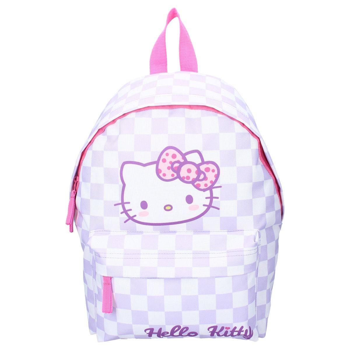 Hello Kitty Rucksack „Bag It Up!“ Kinder Rucksack mit Karomuster & Fronttasche