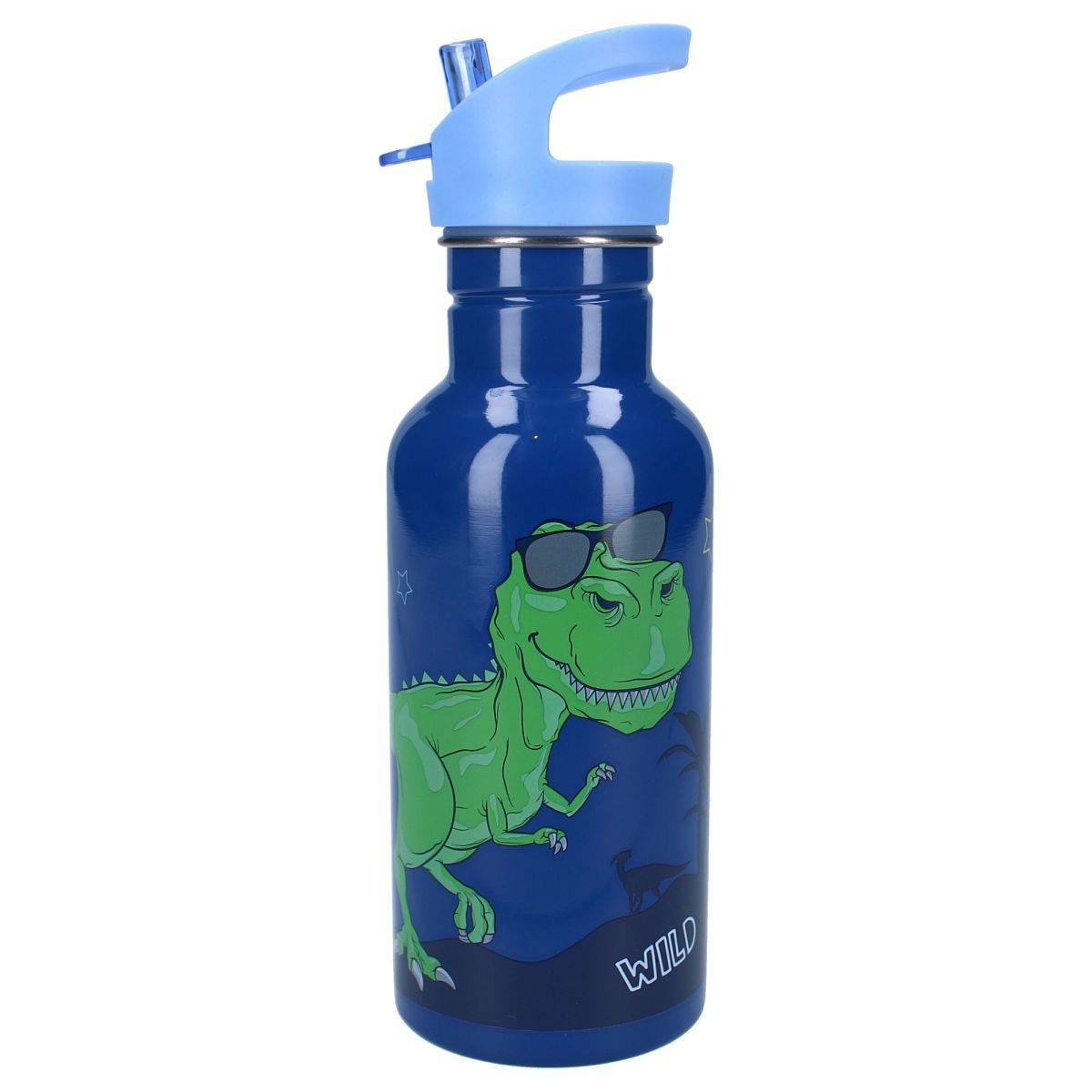 Prêt Trinkflasche für Kinder 500ml, Dinosaurier-Motiv & ausklappbarer Strohhalm