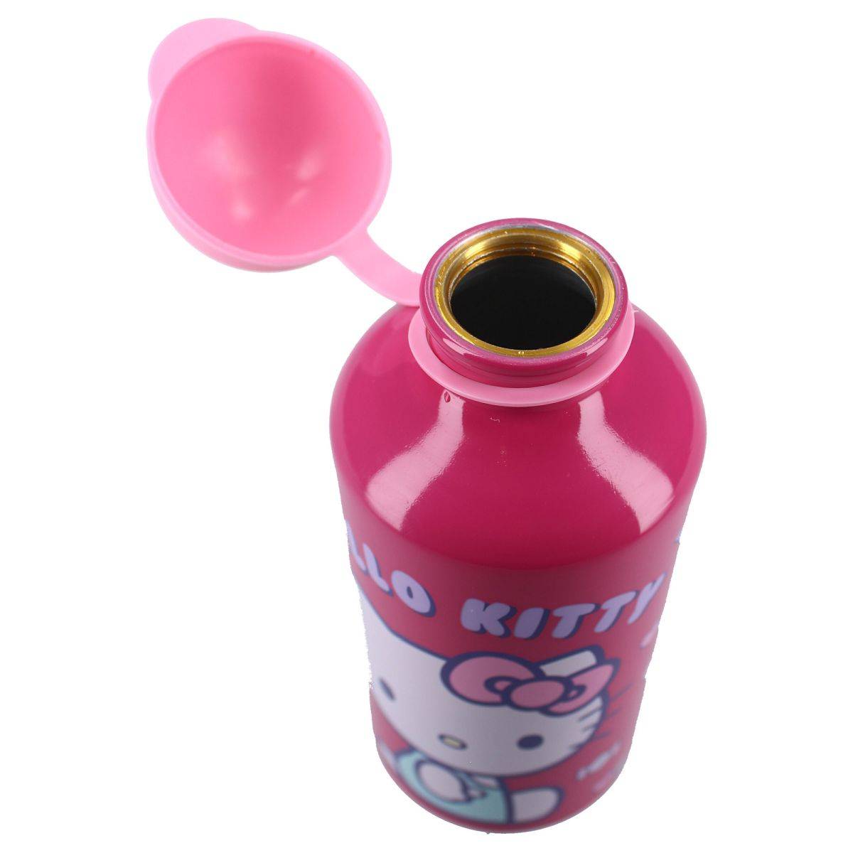 Hello Kitty „Drink Up“ 500ml Trinkflasche Mit Strohhalm und pinkem Henkel