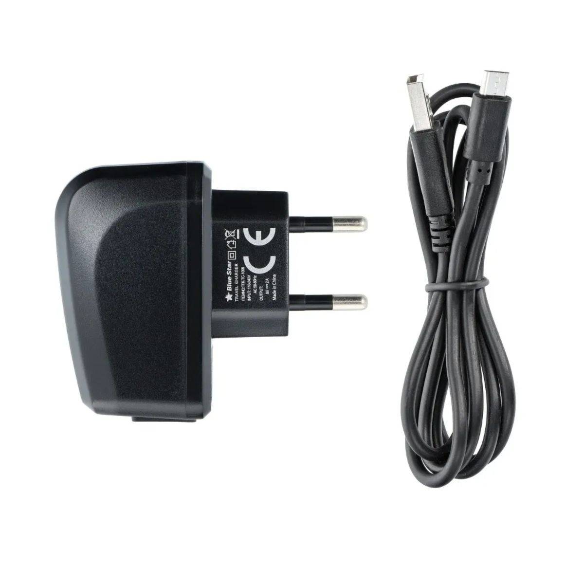 USB A Wandladegerät + USB A auf Micro USB Kabel 2A 10W in Schwarz