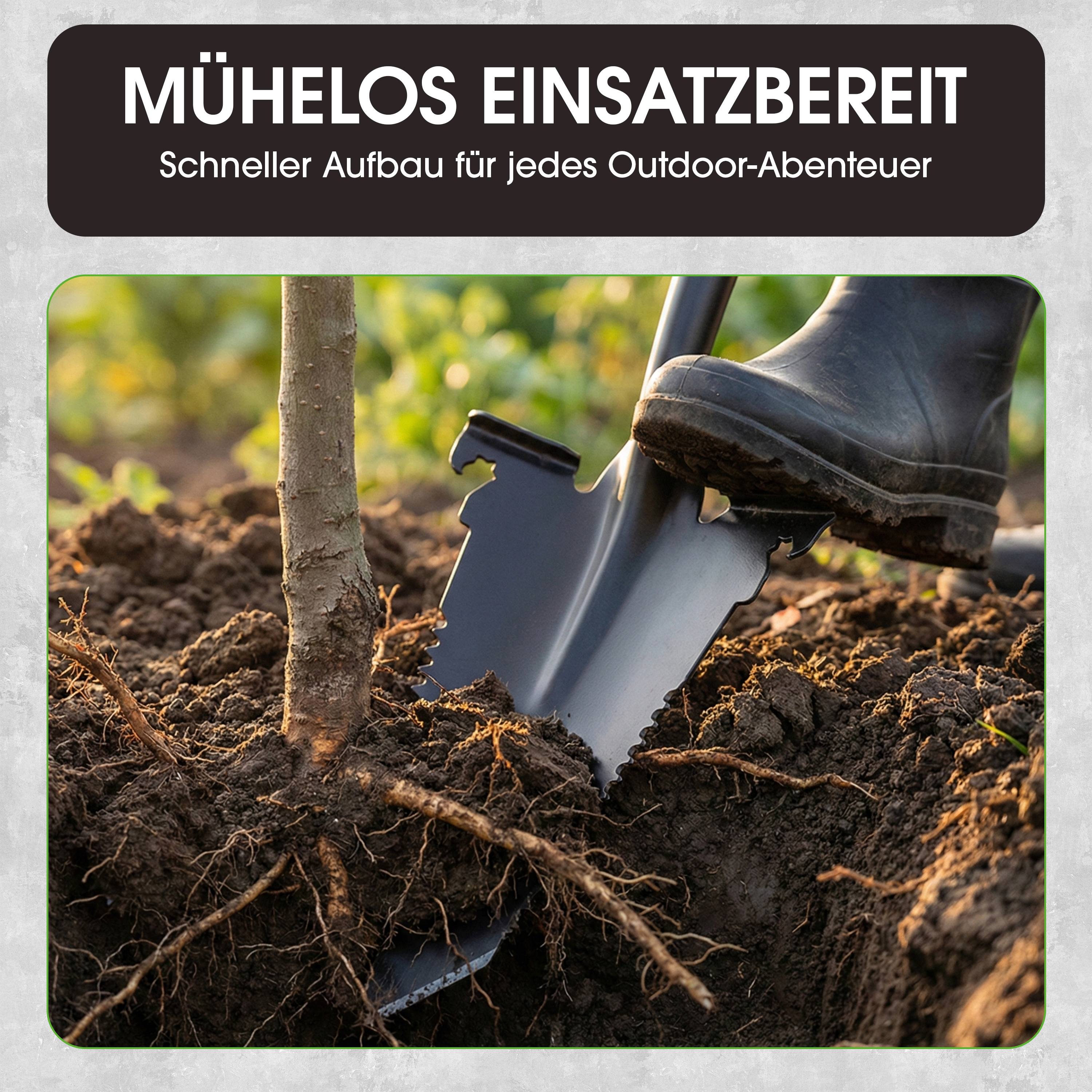 Hammersmith RayzerShovel - Spaten mit Wurzelsäge - Gärtnerspaten für harte & steinige Böden zum Graben, Schneiden & Sägen - Trittkante für mehr